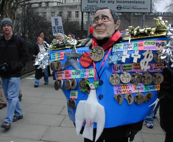 marching along embankment
