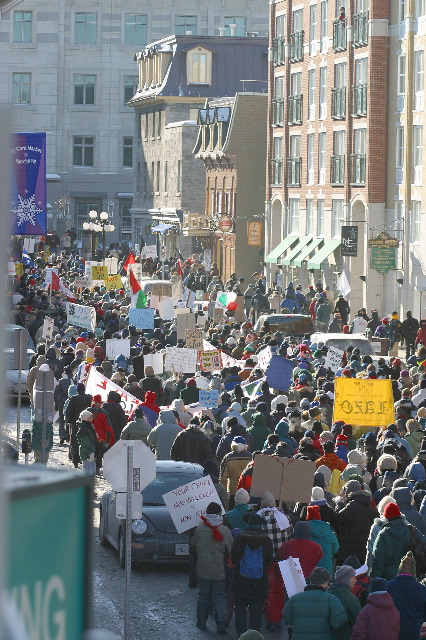 Photos Anti War Ottawa Canada. -30C