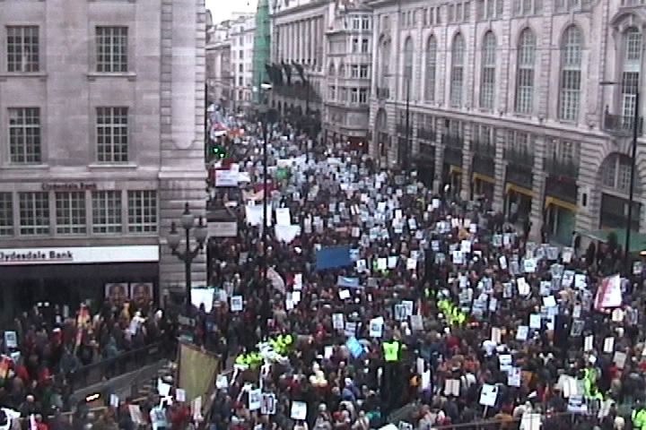 Photos - Picadilly Circus 15 Feb 2003