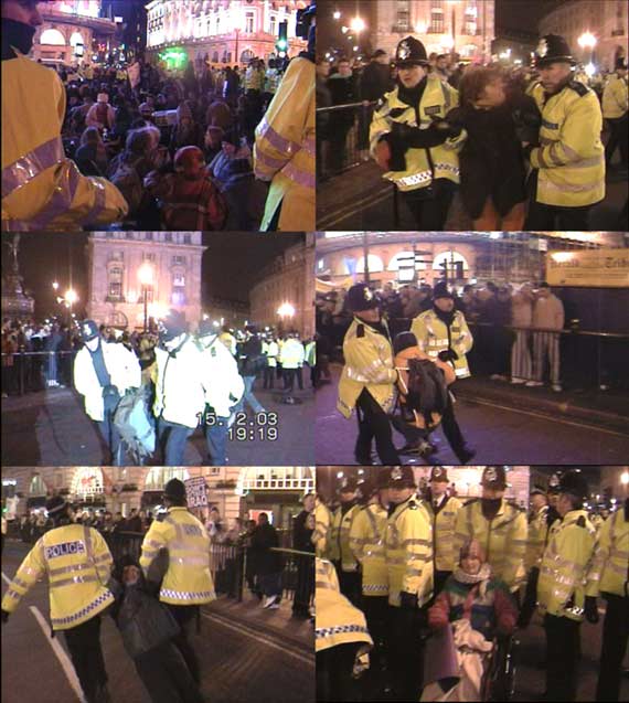 Piccadilly sit-down protest pictures (london F15)