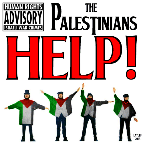 The Palestinians: Help! (by Latuff)