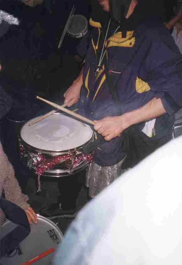 Pics of Rhythm Of Resistance sambaing at London F15 protest