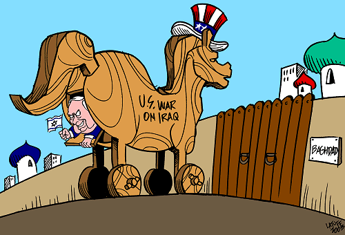 In the ass of Trojan horse (by Latuff)