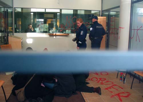 Pics from the anti-deportation action in Helsinki, Finland