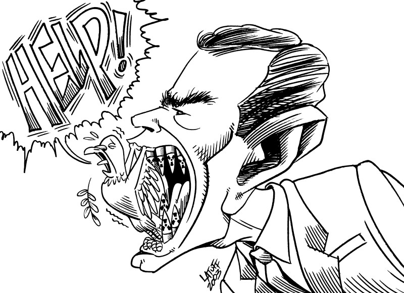Peace dove in trouble (by Latuff)