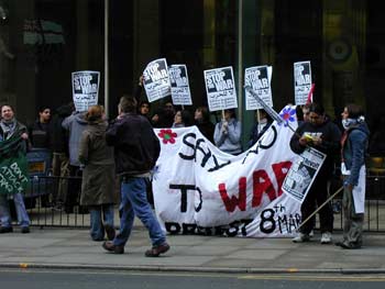 Demonstration at Manchester Army Recruitment Office