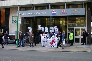 Demonstration at Manchester Army Recruitment Office