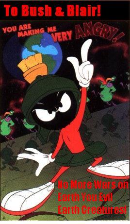 Reprint of Marvin Anti-war message to Bush &Blair