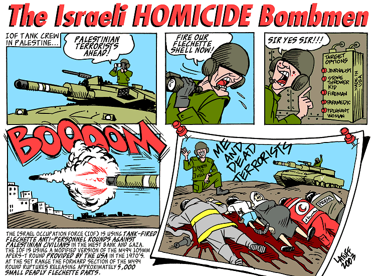 Israeli HOMICIDE bombmen (by Latuff)