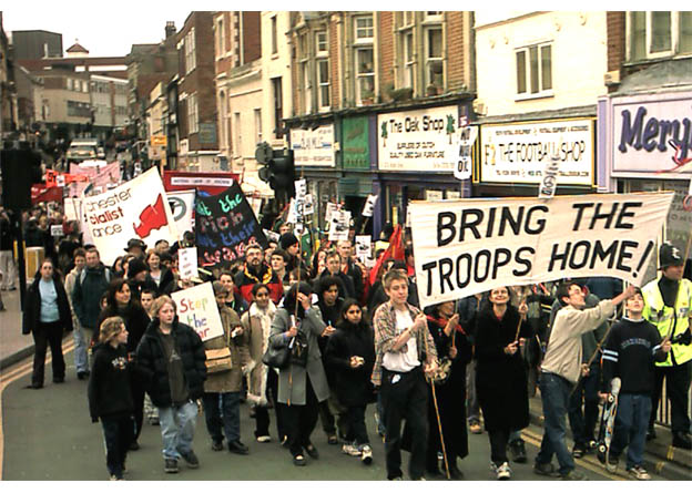 24 arrests as soldiers' families join peace protest in gulf war garrison town