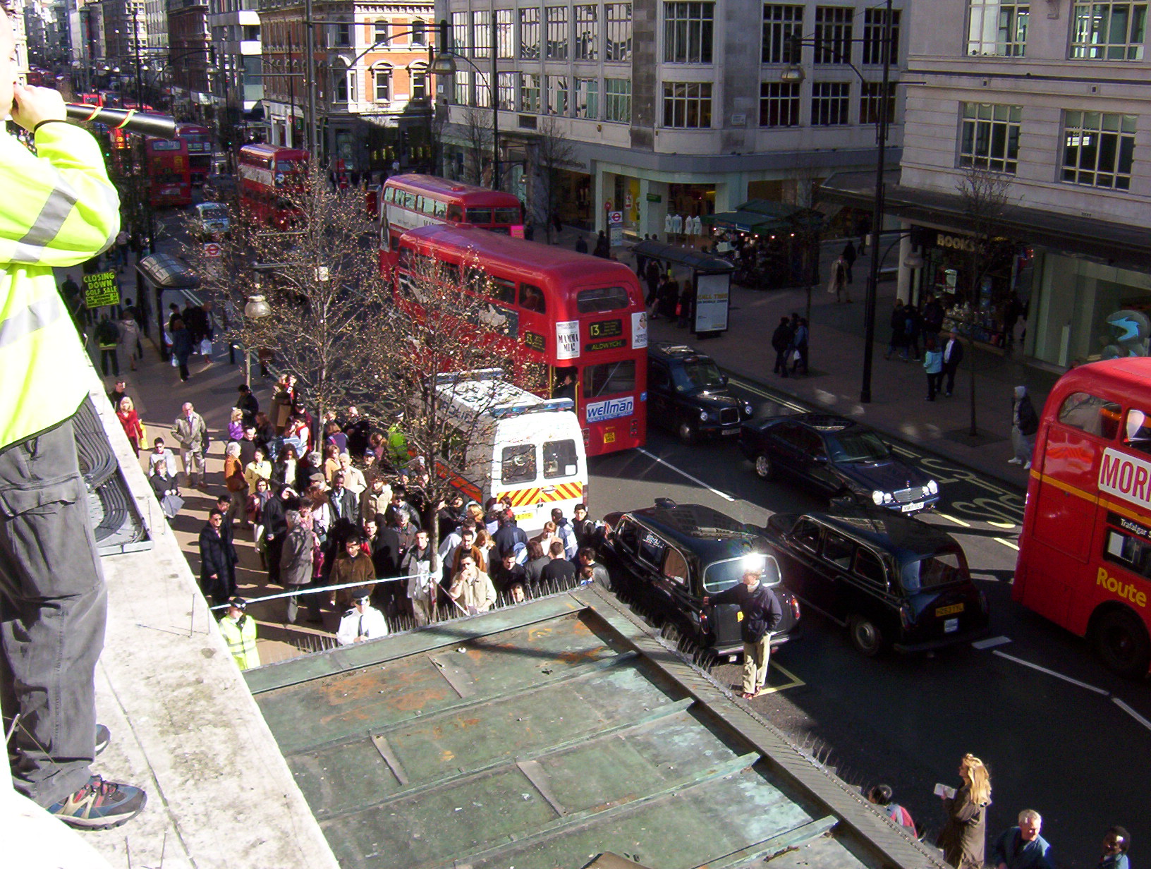 Oxford Street banner drop on Friday