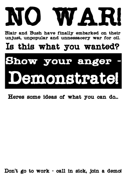 Flyers to distribute when war starts