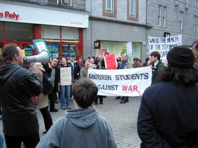 Anti-War protestors take to the streets in Aberdeen