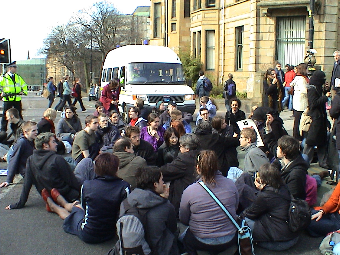 fantastic day of protests in Glasgow!