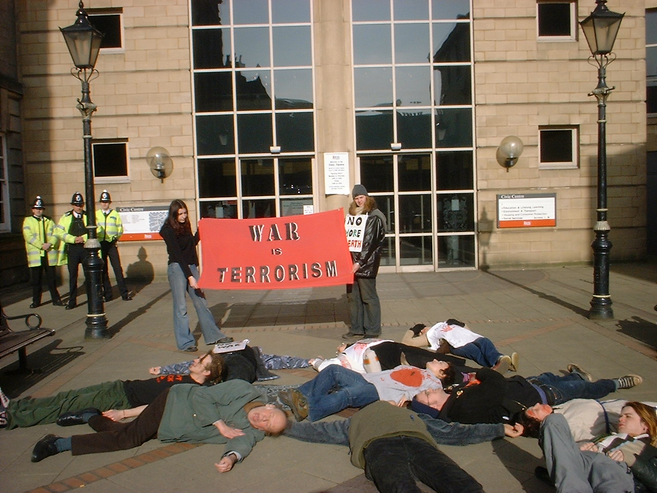 Stoke-on-Trent demonstration and 'die-in'