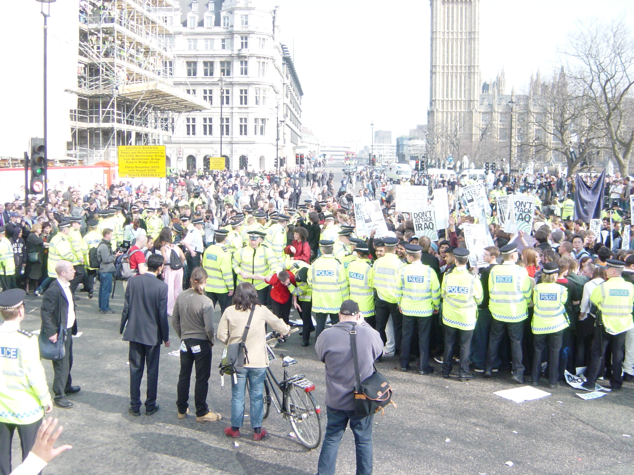 16 year old boy strangled by Police, Parliament, 20th March 2003