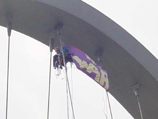 Hulme Bridge Closed By Single Protester