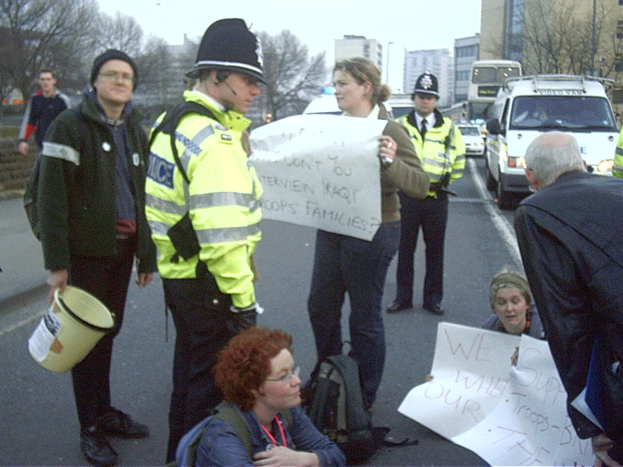 Leeds M27 Protests Mark 1 Week of Illegal War & Target BBC