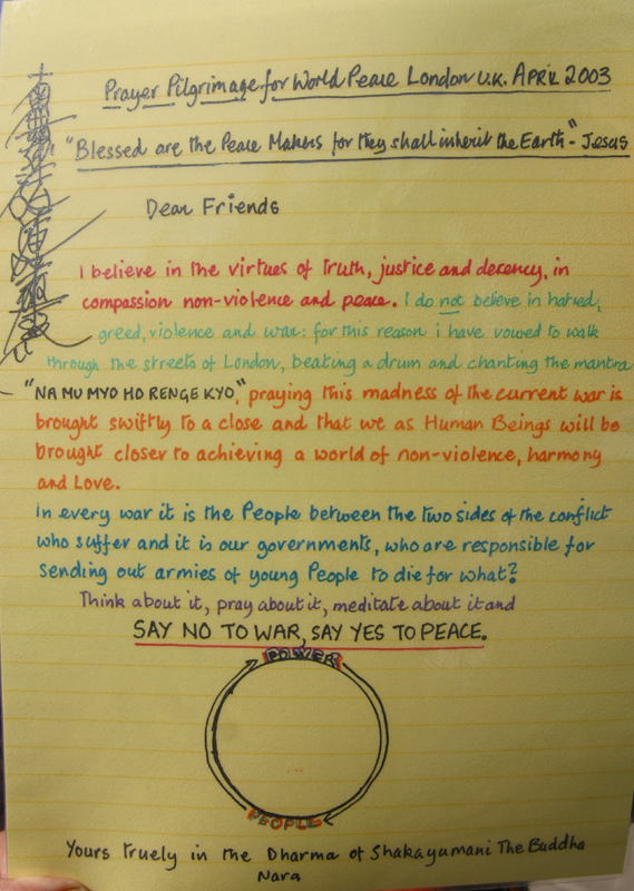 Prayer Pilgrimage for World Peace London U.K. April 2003