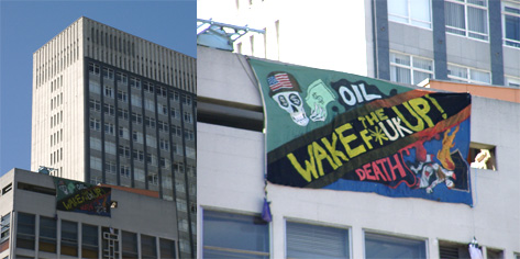 PIC: Banner drop oxford street saturday