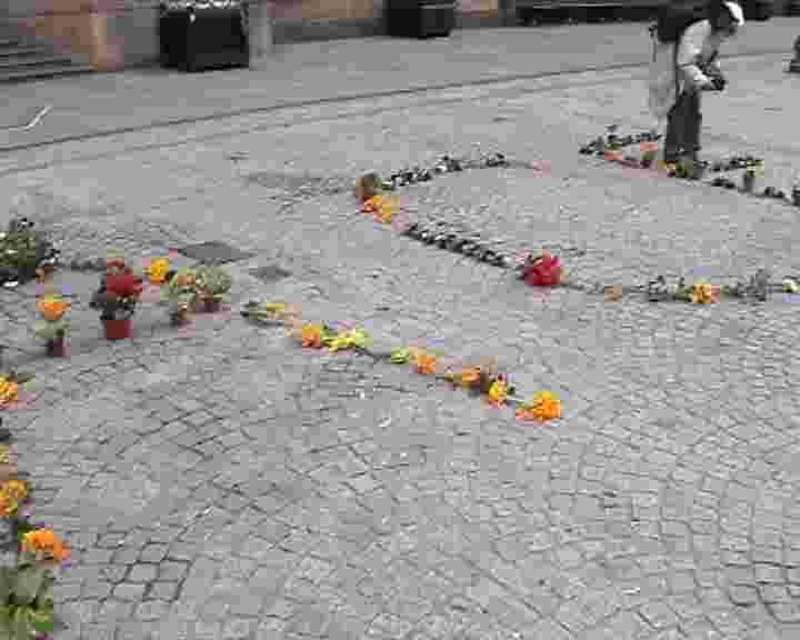Manchester says "peace" with flowers -photos
