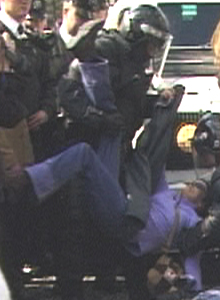 Peaceful protesters made Belfast riot police back down