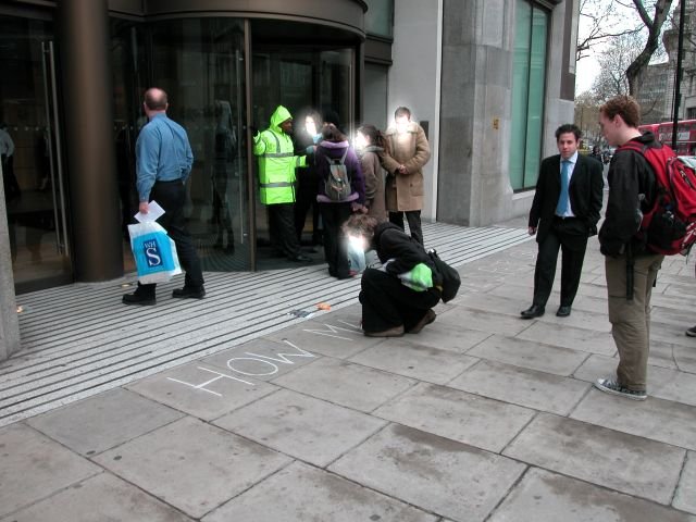 Exxon, MoD and army targeted in central London