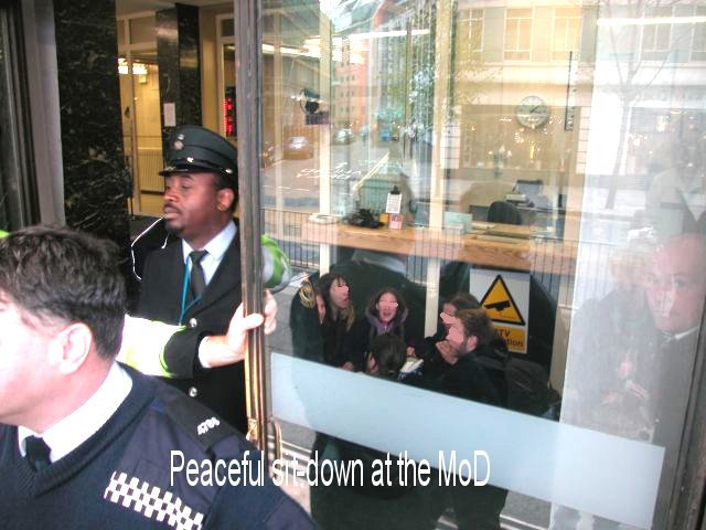 Exxon, MoD and army targeted in central London