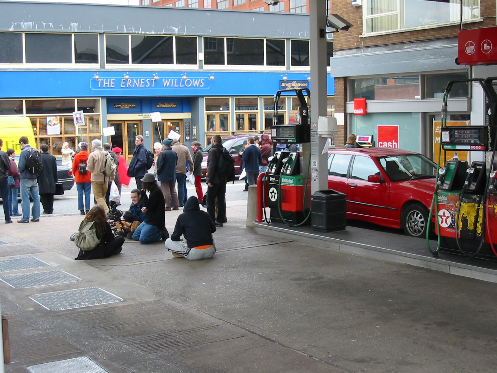 Texaco petrol station blocked(cardiff)