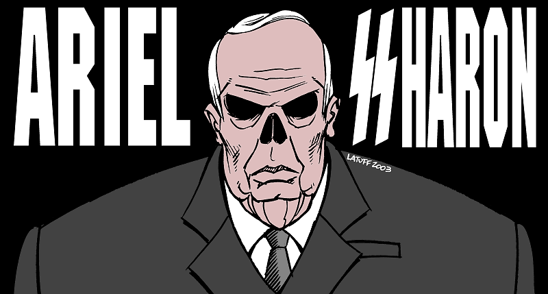 Ariel Sharon (by Latuff)