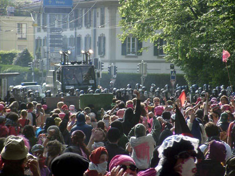 Pics from G8 Evian (Pinks gassed at Lausanne 1st June)