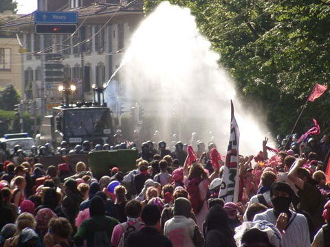 Pics from G8 Evian (Pinks gassed at Lausanne 1st June)