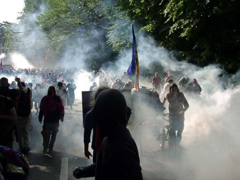 Pics from G8 Evian (Pinks gassed at Lausanne 1st June)