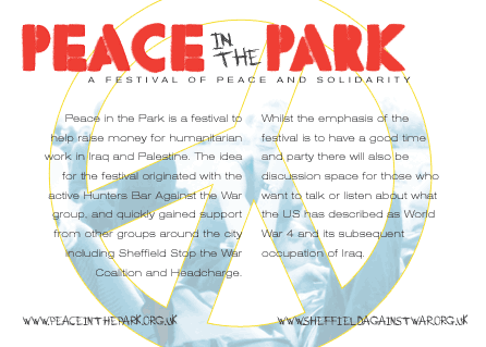 Peace in the Park Flyer Back