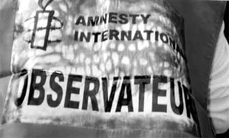 Observers from Amnesty International to take care of human rights violations
