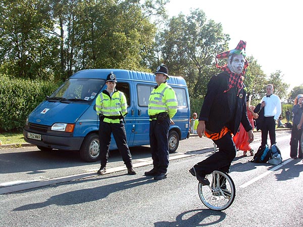 DJ Pandamondium on a unicycle.