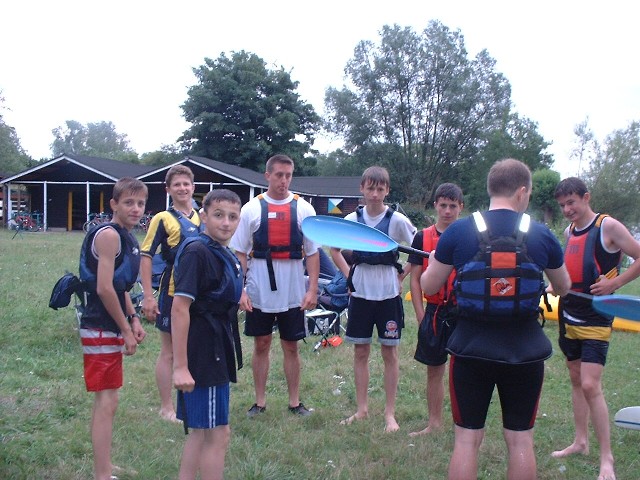 A coach instructs the boys