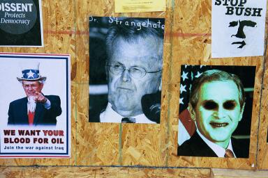 Rumsfeld and Bush, co-conspirators to genocide