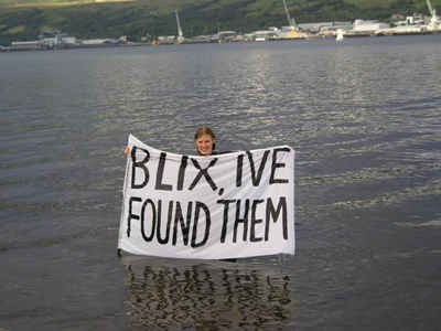 activist in the water