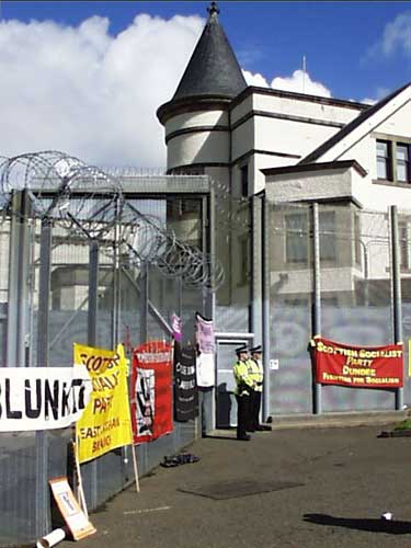 The entrance of Dungavel Detention Centre