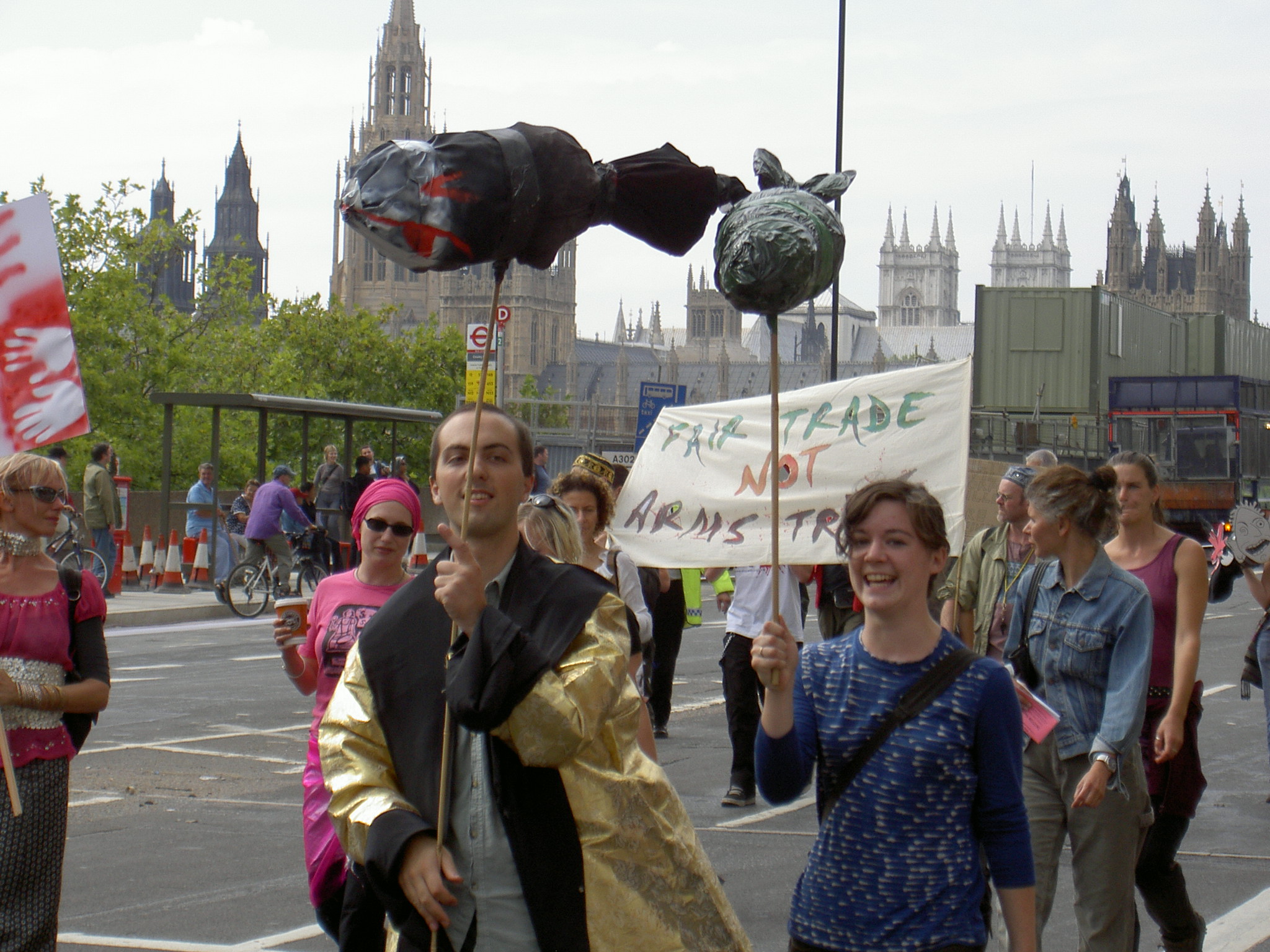 shameless arms' dealers infiltrated demo trying to sell bombs !!!