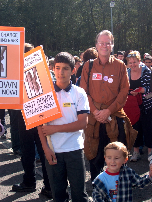 Demonstrating at Dungavel