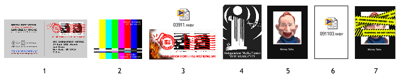 1 Invite - 2 Test - 3 Riot - 4 Latuff - 5 Prez - 6 Audio Puppet - 7 B.O.G. OT
