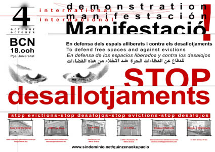 flyer for the forthcoming demonstration in Barcelona