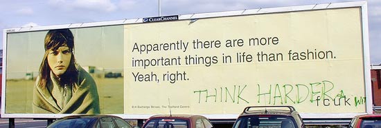 FCUK billboard - think harder