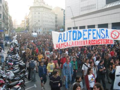 View of squatters demo - Barcelona 4/10