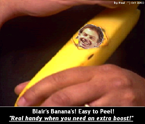 Banana Blair! if Bush is the monkey, is Blair the banana?