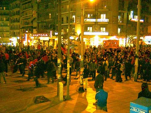 Demonstrators in Thessaloniki