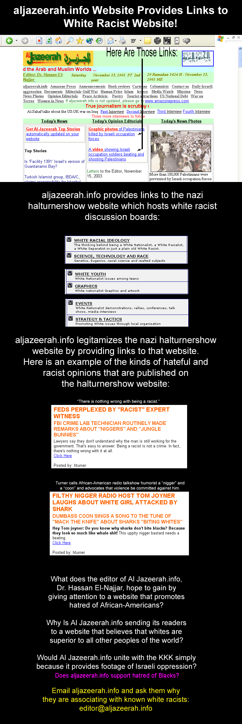 ALJAZEERAH.INFO LINKS TO WHITE SUPREMACISTS