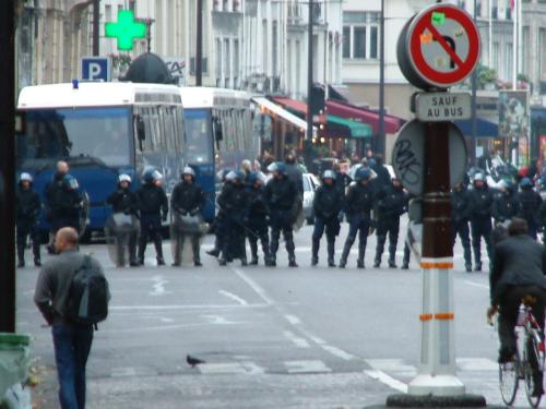 ESF Demo Photo - heavy policing on side streets